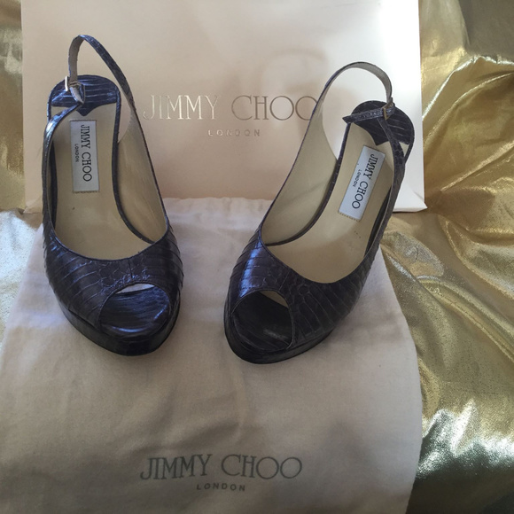 Jimmy Choo Open Toe Stiletto - Dark Mauve - 38.5 - Picture 5 of 6